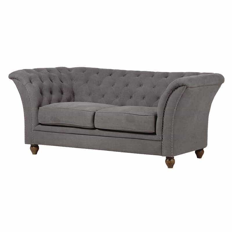 Chesterfield Style 2 Seater Grey Sofa