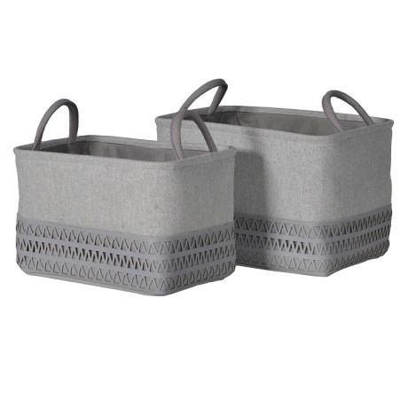 Set Of Two Faux Leather Baskets